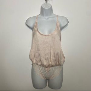 Intimately Free People Satin Cami Lace Bodysuit Size XS
